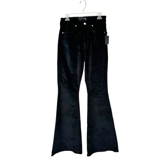 Veronica Beard Sheridan Exaggerated Flare Leg Bell Bottom Black Velvet Pants 30 - Picture 2 of 6